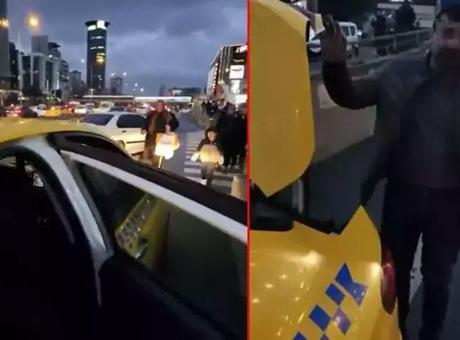Engelli aileyi yol ortasında indiren taksiciye ceza kesildi ve aracı trafikten men edildi