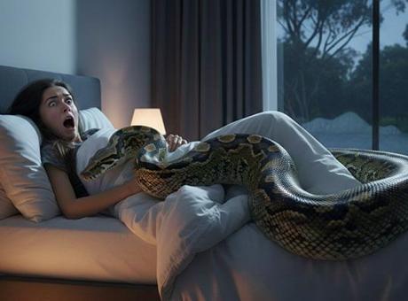 Kabus değil gerçek! Üzerinde 2.5 metrelik pitonla uyandı: ‘Kımıldama’