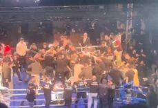 Trabzon'da boks maçında kavga kamerada