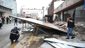 Ankara'da bir binanın platformu çöktü: Yaralılar var