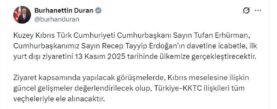 KKTC Cumhurbaşkanı Erhürman, 13 Kasım'da Türkiye'yi ziyaret edecek