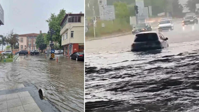 Tekirdağ'da sağanak etkili oldu, ekipler teyakkuza geçti