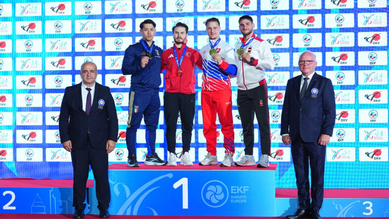 Milli sporcu Enes Özdemir, Avrupa Karate Şampiyonası'nda altın madalya kazandı